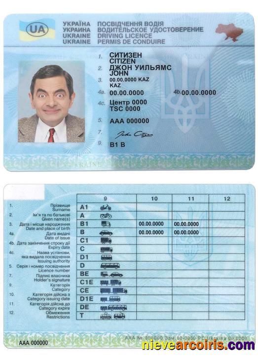 Ukraine driving license, (2016-2021)